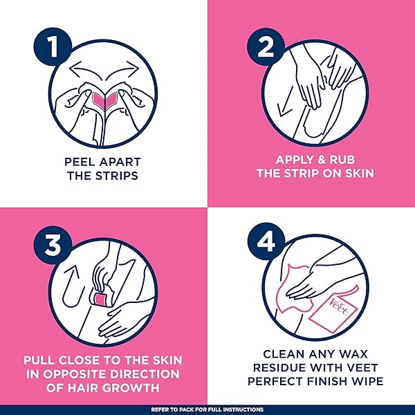 VEET VEET LEG AND BODY HAIR REMOVER COLD WAX STRIPS, 40 COUNT, 40 OZ
