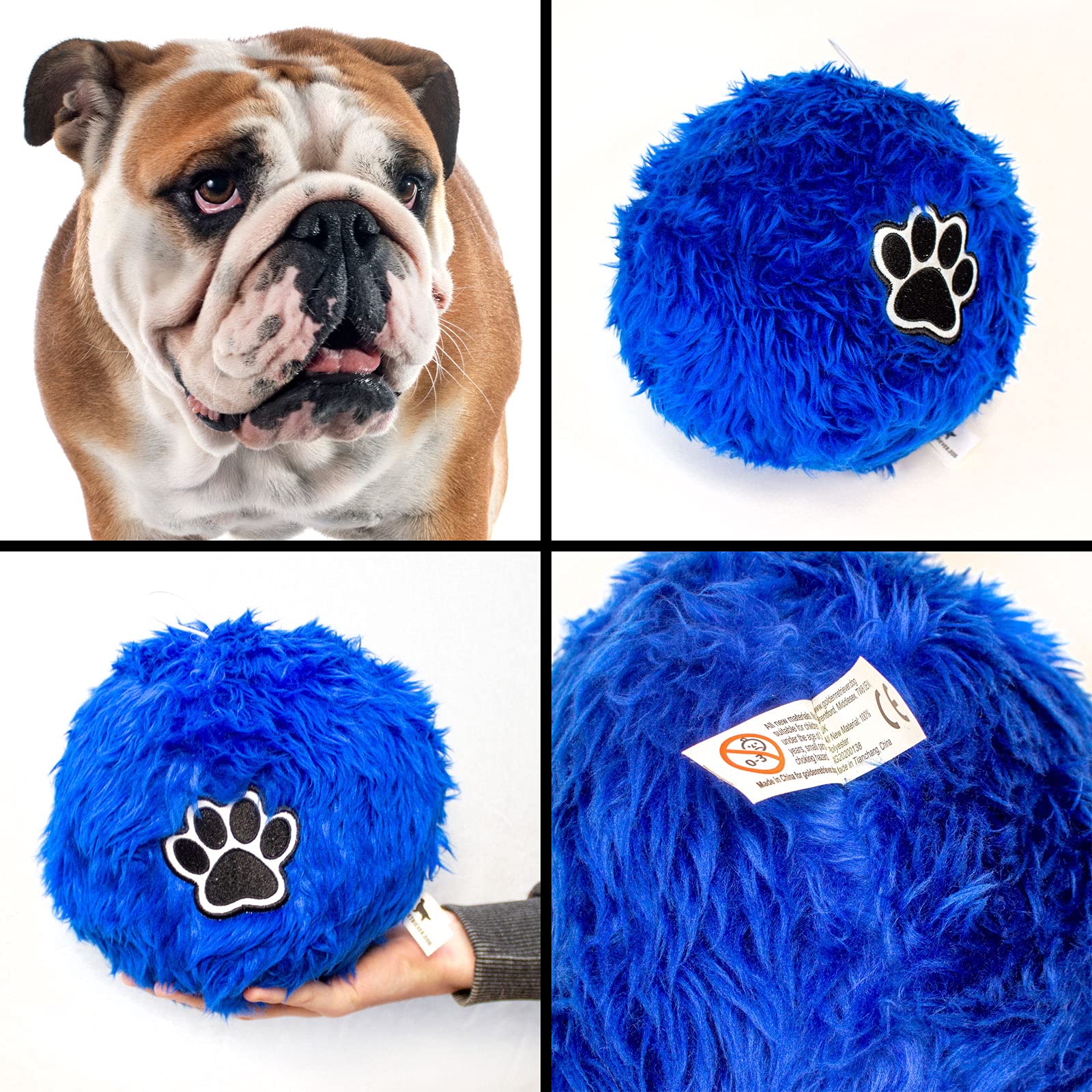 Soft Fluffy Dog Ball For BULLDOG - Large Size Ball