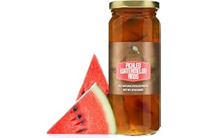 Green Jay Gourmet Pickled Watermelon Rinds in a Jar - Fresh Hand Jarred Fruit for Cooking & Pantry – Home Grown Pre-Prepared Pickled Watermelon – Simple Ingredients - 20 Ounce Jar