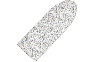 Seiritex Over The Door Ironing Board Cover 13 x 37 inch, Small Ironing Board Cover w Heat Reflective 3 Layers Thick Padding with Hook and Loop Fasteners (Flora)