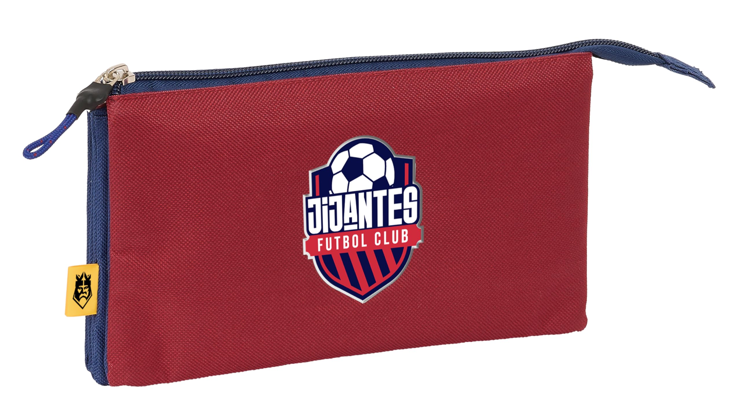 Safta Kings League JIJANTES – Triple Pencil Case, Children's Pencil Case, Ideal for School Age Children, Comfortable and Versatile, Quality and Resistance, 22 x 3 x 12 cm, Navy Blue/Maroon, Navy