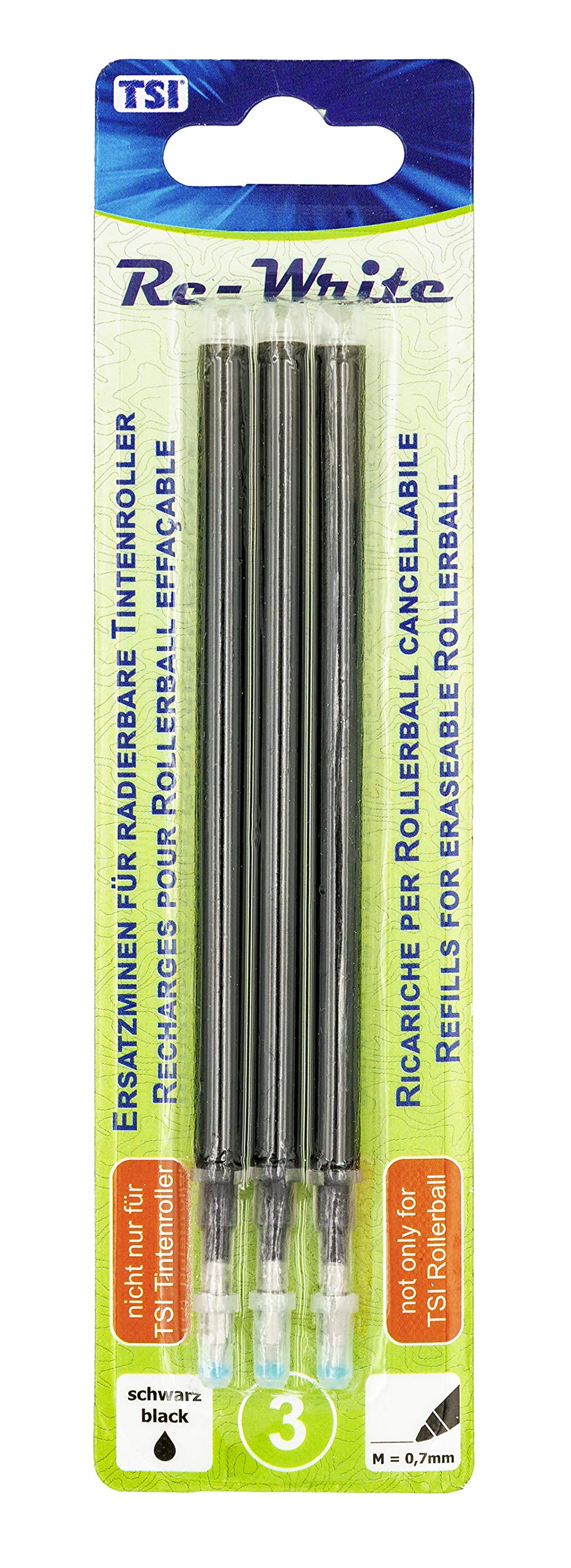TSI 20119 RE-Write Refills Pack of 3 Black