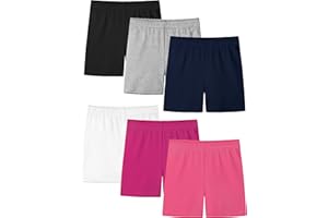 Resinta 6 Pack Girls Bike Shorts Under Dress Dance Cartwheel Shorts for Toddler Kids Summer Clothes Multicolor