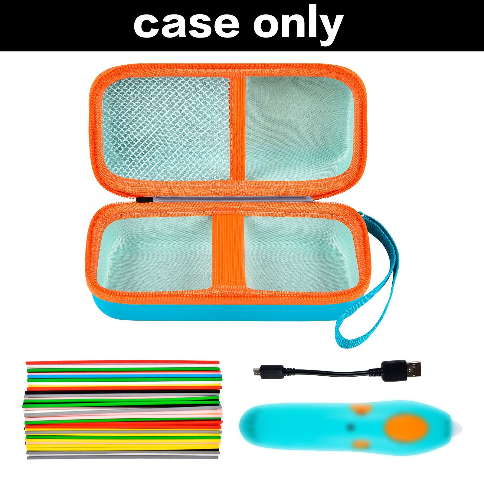 GWCASE Case Compatible with 3Doodler Start+ Essentials for 3D Pen Set for Kids, Storage Organizer Carrying Holder Fit for Printing Pens, Plastic Refill Blister, Micro-USB Charger (Box Only)