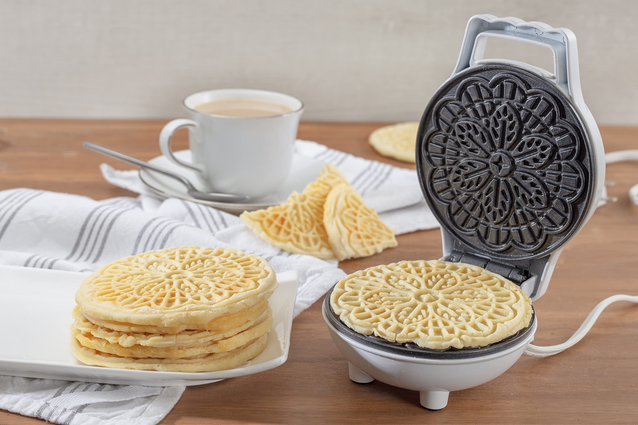 Mini Electric Pizzelle Maker- Makes 1 Personal Tiny Sized 4