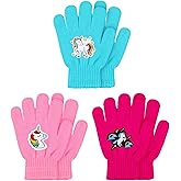 Geyoga 3 Pairs Unicorn Kids Gloves Winter Girls Gloves Full Fingers Knitted Toddler Glove Kids Unicorn Warm Mittens for Aged 4-10(Bright Style)