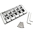 Guyker 5 String Bass Bridge with Locking Zinc Saddles – Dual Load Type A Bridges String Space 19mm Replacement for Jazz Bass or Precision Electric Instruments (Chrome)