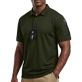 Breathable Pique Jersey Mens Polo Shirt UPF 50+ Quick Dry Performance | Men's Tactical Performance Polo Shirt, Breathable Mesh Pique Jersey, UPF 50+, Quick Dry, Short Sleeve