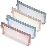 4 Pcs Mesh Makeup Brush Bag, Nylon Mesh Zipper Bags Small Makeup Brush Pouch with Zipper Portable Clear Meshs Makeups Bags Zippers Pouch Cosmetic Bag for Home Office Travel Accessories Organizer