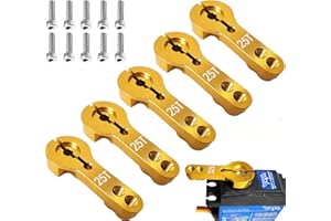 Fraizoe RC TRX4 Servo Arms 25T Aluminum 5 Pcs Servo Horn M3 Threads Steering Arms Dual Clamping for Futaba Savox Power HD 1/8 1/10 1/12 Traxxas ARRMA HSP RC Car Truck Buggy Drift Crawler Drone