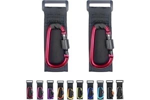 DEIHAALEN [Upgrade]Baby Stroller Hook with Locking, Carry 30 lbs per Stroller Clip, Baby Stroller Accessories & Car Seat Hook for Hanging Diaper Bag, Golf, Shopping and Pet Cart (2 Pcs + Nylon + Red)