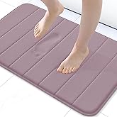 Buganda Memory Foam Bath Mat, 24" x 16", Ultra Soft and Non-Slip Bathroom Rugs, Water Absorbent and Machine Washable Bath Rug for Bathroom, Shower, and Tub, Mauve