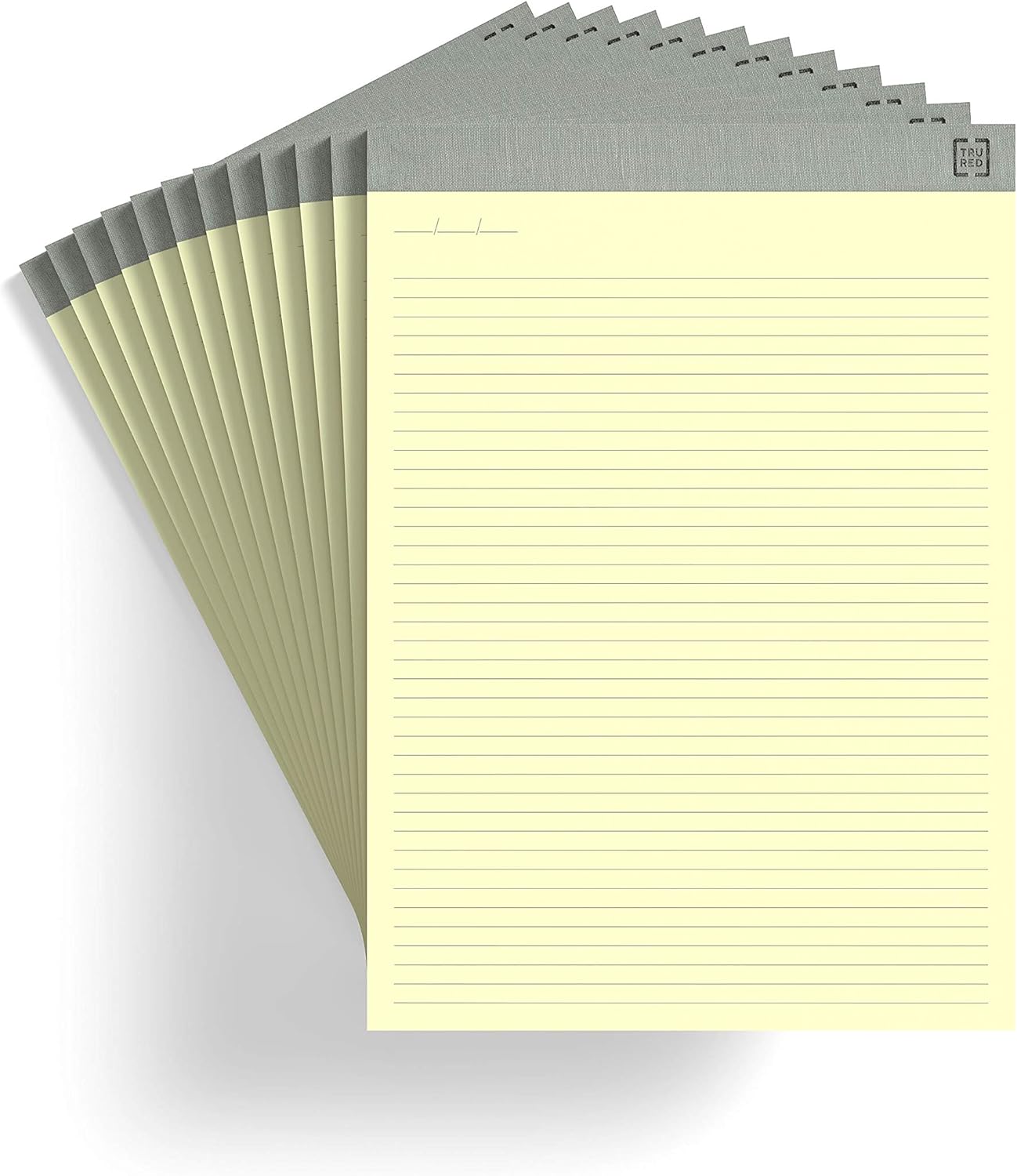 TRU RED TR57383 Notepads, 8.5Inch x 11.75Inch, Narrow Ruled, Canary, 50 Sheets