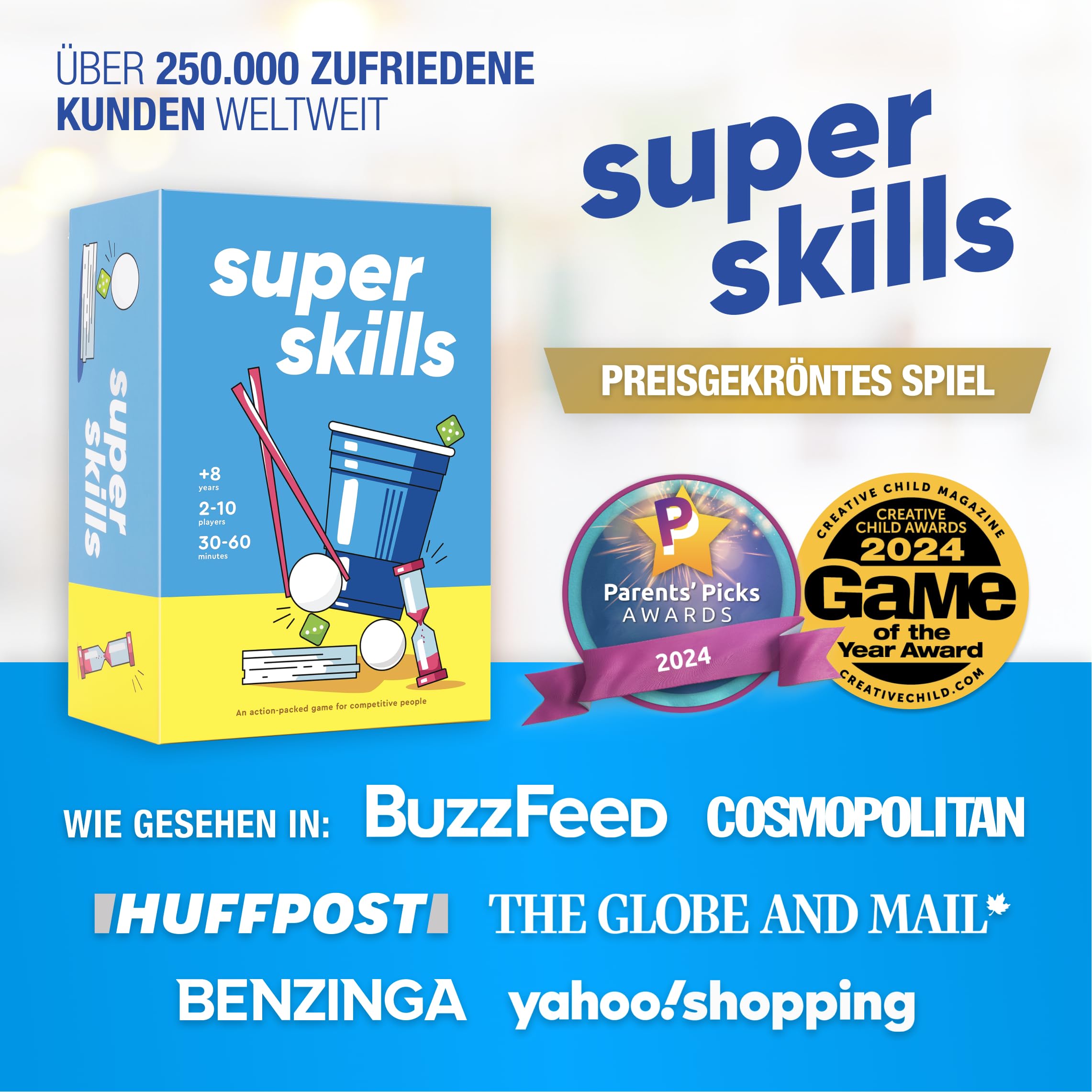 The World Game Super Skills - Deutsch - Das lustige Gesellschaftsspiel für Kinder, Jugendliche & Erwachsene - Partyspiele mit Vielfältigen Herausforderungen Jungen & Mädchen - Brettspiel 7