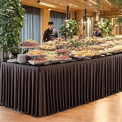 Partisky Chocolate Brown Polyester Table Skirt for
