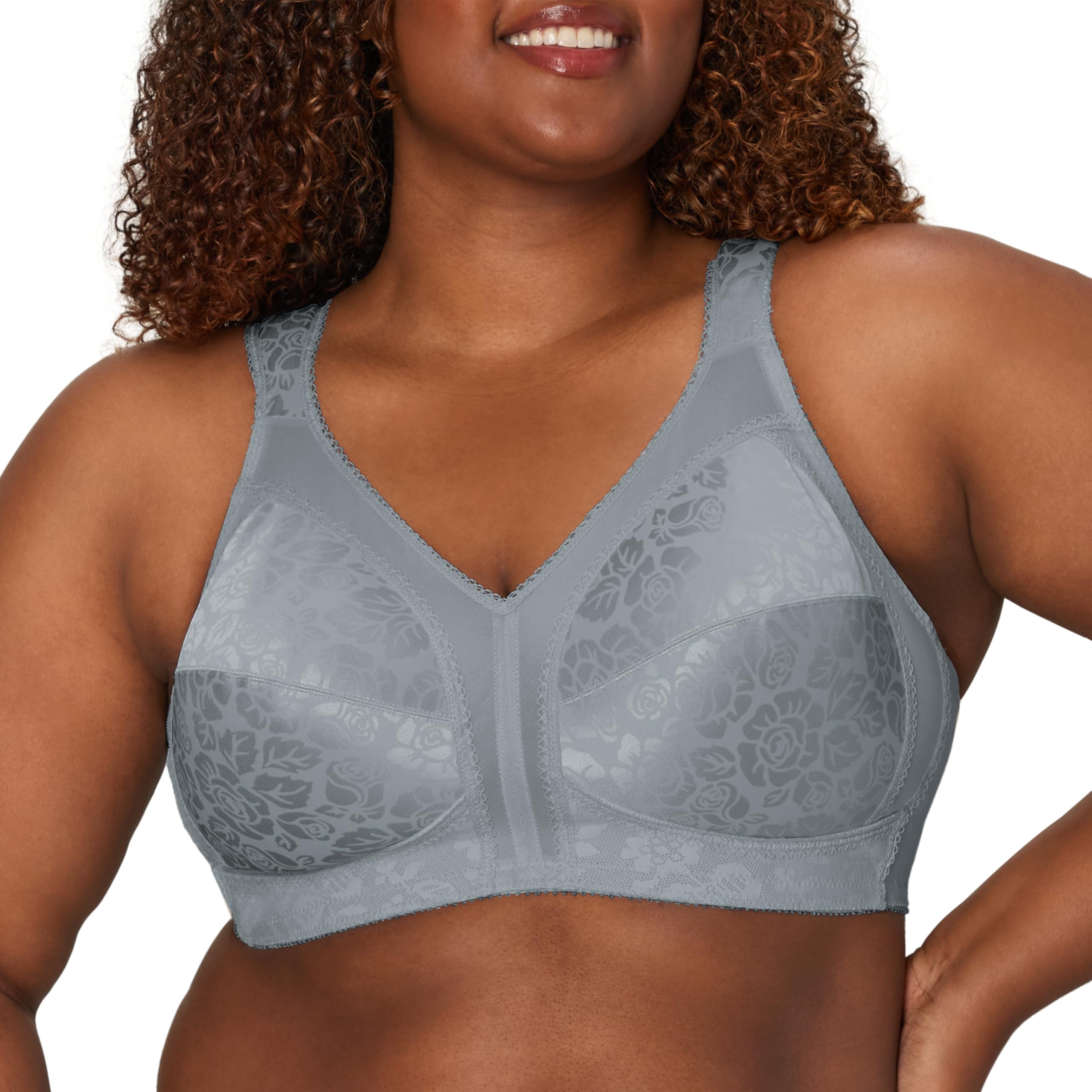 Playtex Women’s 18 Hour 4693, Comfort-Strap Wireless, Full-Coverage Bra, Single Or 2-Pack, New Rain Cloud