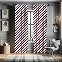 Ambesonne Harbour Stripe Window Curtains, Vintage