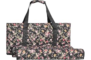 GUSTARIA Empty Mahjong Bag, Black Printed American Mahjong Bag with Two Wrappers(Case Only)