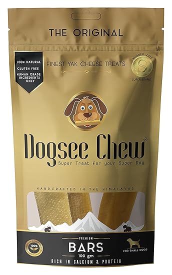Dogsee Chew Small Bars (3 Bars, 100 gm) - 100% Natural Yak Cheese Based Dental Chews for Small Dogs