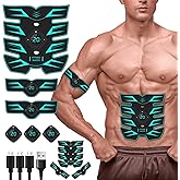 Innocareer Abs Stimulator, EMS Muscle Stimulator Fitness Equipment for Abdomen Arms Shoulder Back Leg Hip, Ab Stimulator for Women & Men