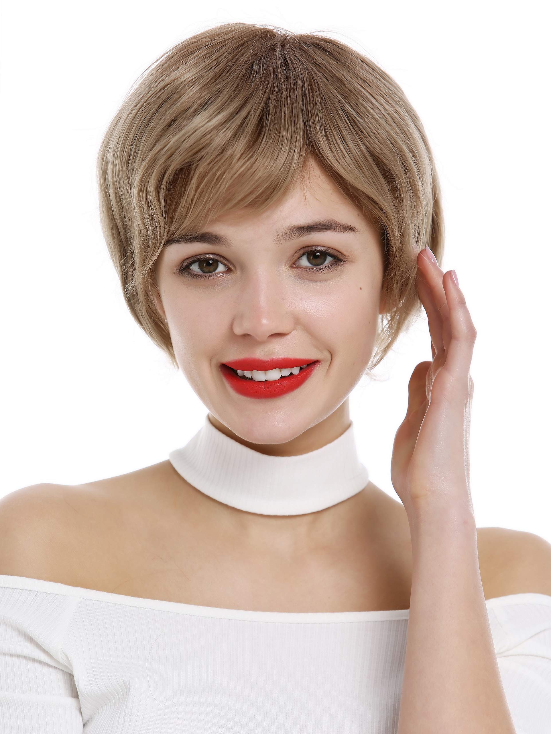 WIG ME UP - YZF-4015-12T16 Lady Wig short frayed and naughty Pixie cut lively mix of brown and blond highlights