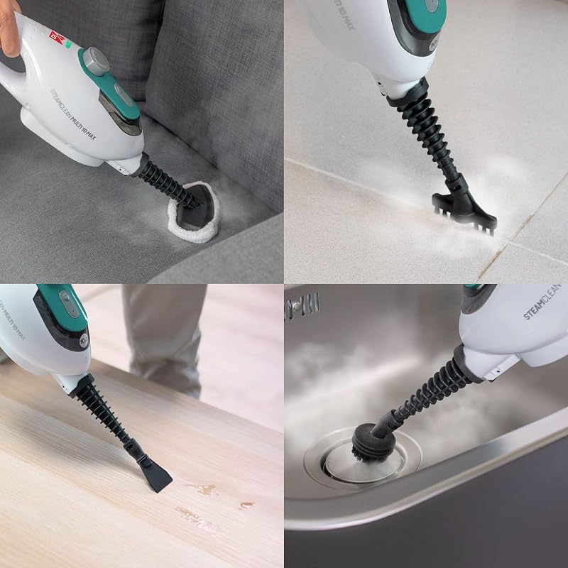 Steamclean Multi 10 Max Mopa/Limpiador a Vapor Multifunción 10 en 1, 1500W, Elimina 99,9% de Virus y Bacterias, Limpieza sin Químicos ni Abrasivo, Vaporeta Hogar, Limpiador Tapicerias