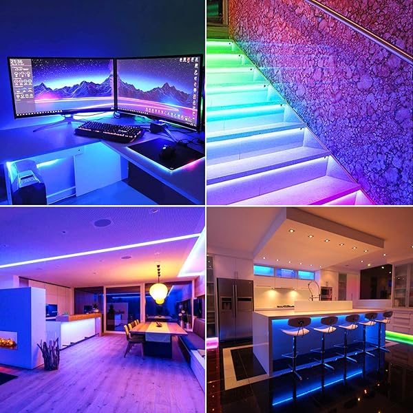 Smart Led Strip Streifen 5M kompatibel mit Alexa Google Home Maxcio Wlan RGB LED Streifen Band Beleuchtung mit Fernbedienung WiFi Musik Leiste Lichterkette fr TV PC Bett Smart Home Zubehr