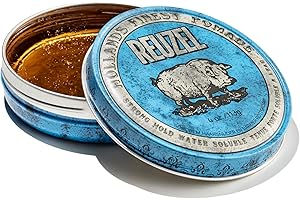 REUZEL Blue Pomade, Strong All Day Hold, Water Soluble Styling, High Shine and Flake Free, Easy To Wash Out, For All Hair Types