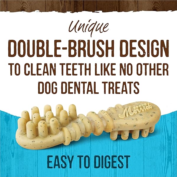 MERRICK FRESH KISSES NATURAL DENTAL CHEWS, TOOTHBRUSH SHAPE TREAT INFUSED WITH REAL MINT, FOR LARGE DOGS – 22 CT. BOX