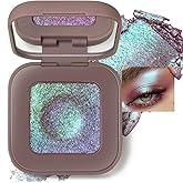Noerrors Duochrome Plum Mauve Green Blue Glitter Eyeshadow Palette, Holographic Chameleon Rich Color Shimmer Metallic Eye Shadow, Color Shift Sparkle Iridescent Eye Brightener Fairy Makeup for Rave#02