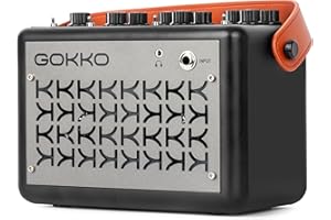 GOKKO Guitar Amp 2 * 10W Electric Guitar Amplifier with 3 Built - in Effects, Bluetooth, Battery with USB Audio Interface for Recording Ideal for Busking and Practice