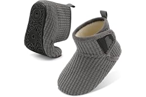 BARERUN Toddler Slippers Girls Boys House Shoes Baby Winter Booties Plush Cozy Kids House Slipper Warm Lightweight Infant Walking Shoes Socks