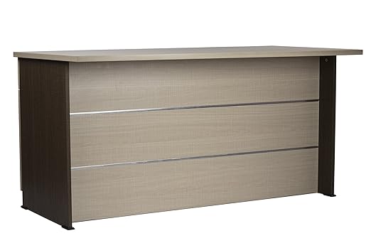 DEV MODULAR FURNITURE Engineered Wood Choco and Sand Cross Finish Table, Standard (Brown)