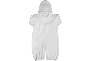 CHRISTENING DAY Boy's White Cotton Knit Christening Baptism Longall w/White, Blue, or Gold Cross and Hat