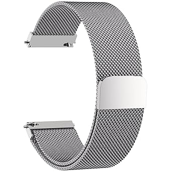 16mm Watch Strap,6 Colors for Quick Release Milanese Watch Band, Silver