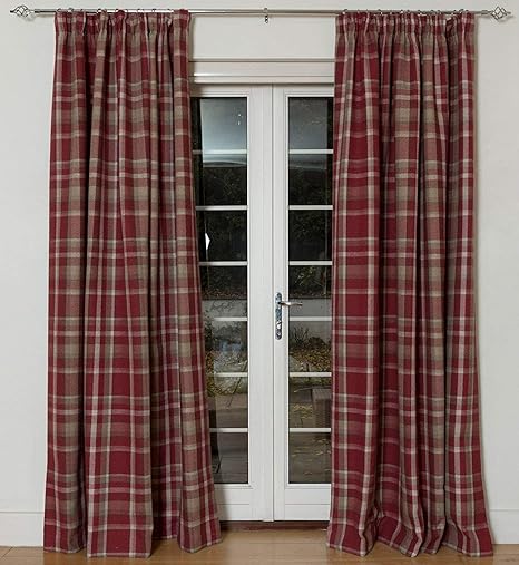 Mcalister Textiles Heritage Luxury Brushed Tartan Check Curtains
