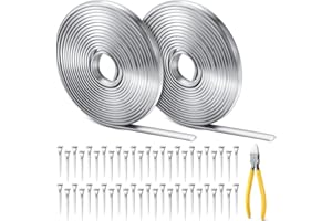 MorningRo 12 ft 5/64" Round U Lead Came for Stained Glass Hobby Came Lead Came with Diagonal Cutting Pliers 50 Pcs Horseshoe Nails Stained Glass Supplies Tools Set for Suncatchers Stained Glass