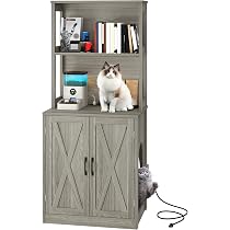 Amazon.com: YITAHOME Large Cat Litter Box Furniture with Shelves ...