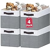 Criusia Extra Large Storage Bins 4 Pack - 16x12in Closet Organizers and Storage Baskets for Organizing Clothes Toy Blanket - Fabric Storage Cubes Containers for Shelves - All Room Organization