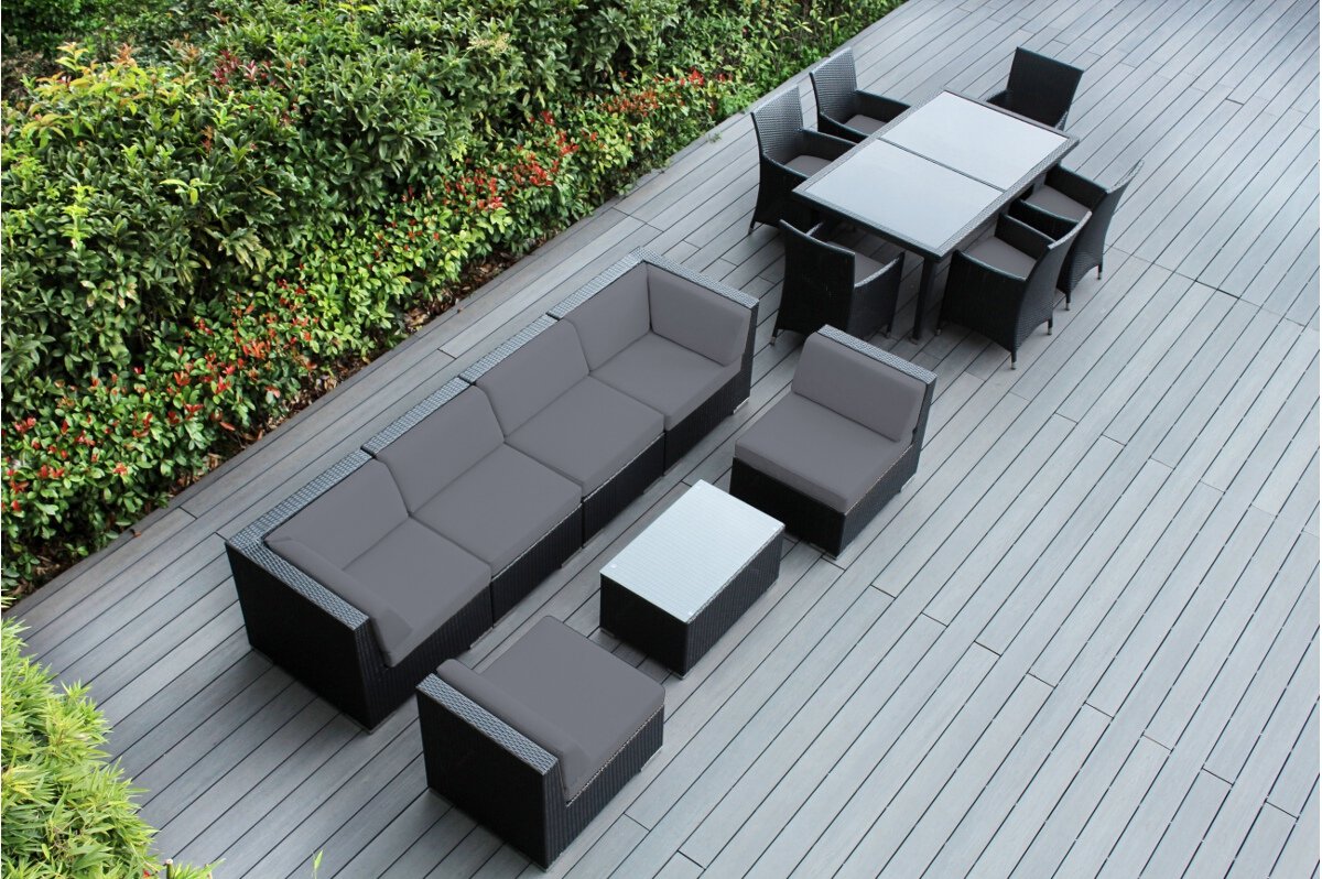 Genuine Ohana Outdoor Sectional Sofa and Dining Wicker Patio Furniture