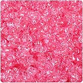 BeadTin Pink Transparent 11mm TriBead Plastic Craft Beads (500pcs)
