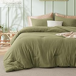 Bedsure Twin/Twin XL Comforter Set, Olive Green