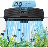 PAIZOO Aquarium Chiller Fan with Temp Probe &amp; LCD Display, Cooling 3-7℉, 7W | Auto Temperature Control, Set Range 50-99℉, Real-time Temperature Display Aquarium Fan for Axolotl Freshwater Saltwater Tanks