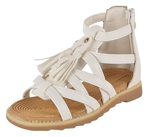 girls white gladiator sandals
