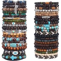 Merdia Genuine Leather Cuff Bracelet - Adjustable Punk Style Bangle For Men & Women, Brown, 24.5cm X 4cm - View #12