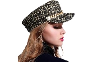 UTOWO Women Tweed-Plaid-Newsboy Fiddler Cap Classic Cabbie-Berets Hat Winter Fashion Teens Adjustable 55-57CM