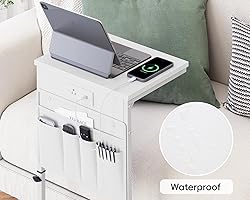 Vagusicc C Shaped End Table with Charging