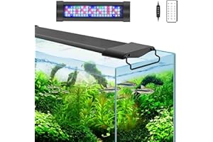 Lominie 15W Aquarium Lights,10.8in-22in Fish Tank LED Light Bar,Full Spectrum Aquarium Plant Light with Timer for Refugium Algae Fish Tank, IP67 Waterproof (Freshwater/10.8in-22in)