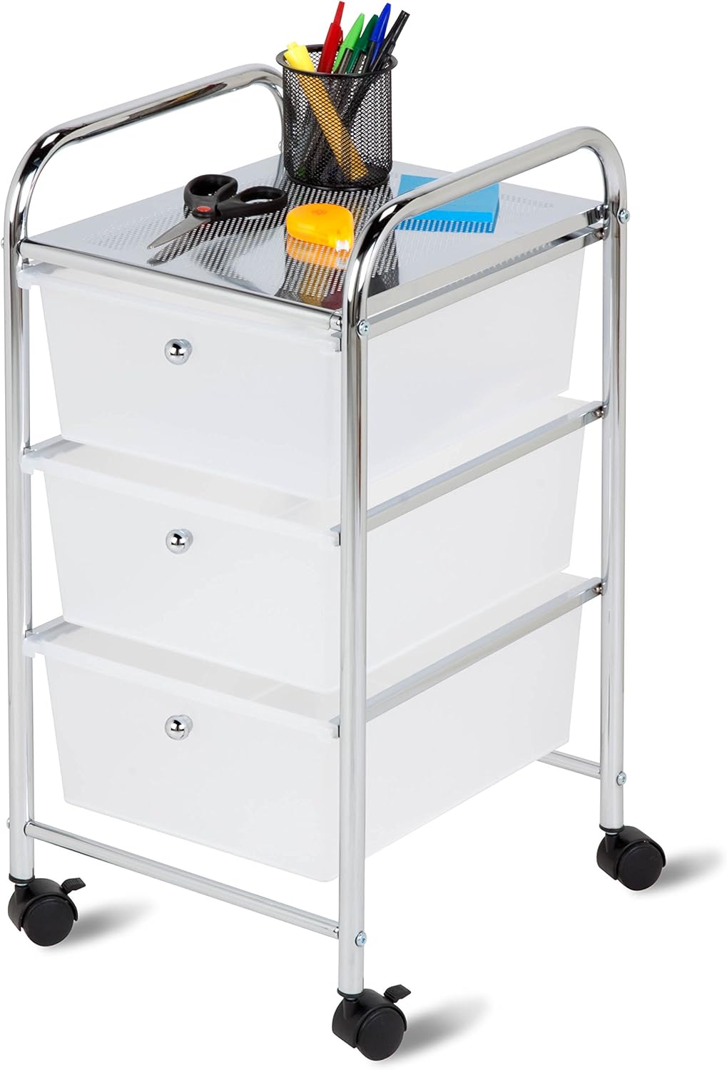 Honey-Can-Do 3-Drawer Plastic Storage Cart on Wheels: Home & Kitchen
