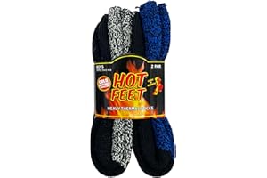 Hot Feet Boys and Girls 2 Pack Heavy Thermal Socks - Traps in Warmth - Thick Insulated Crew for Hiking and Cold Weather